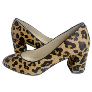 NWOT Cole Haan Leopard Print Calf Hair Block Heel Pump Size 7.5